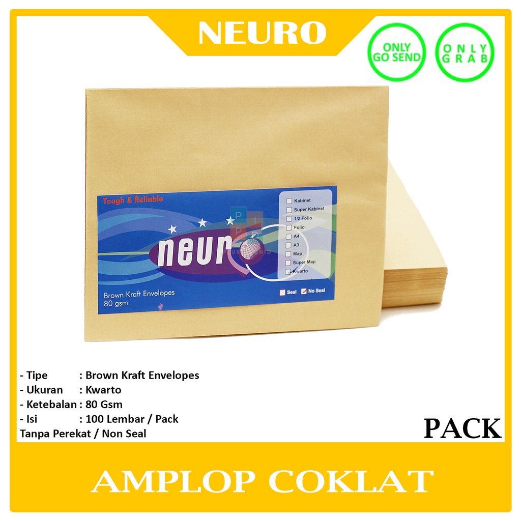 

NEURO - Amplop Coklat Ukuran Kwarto No Seal - Pack