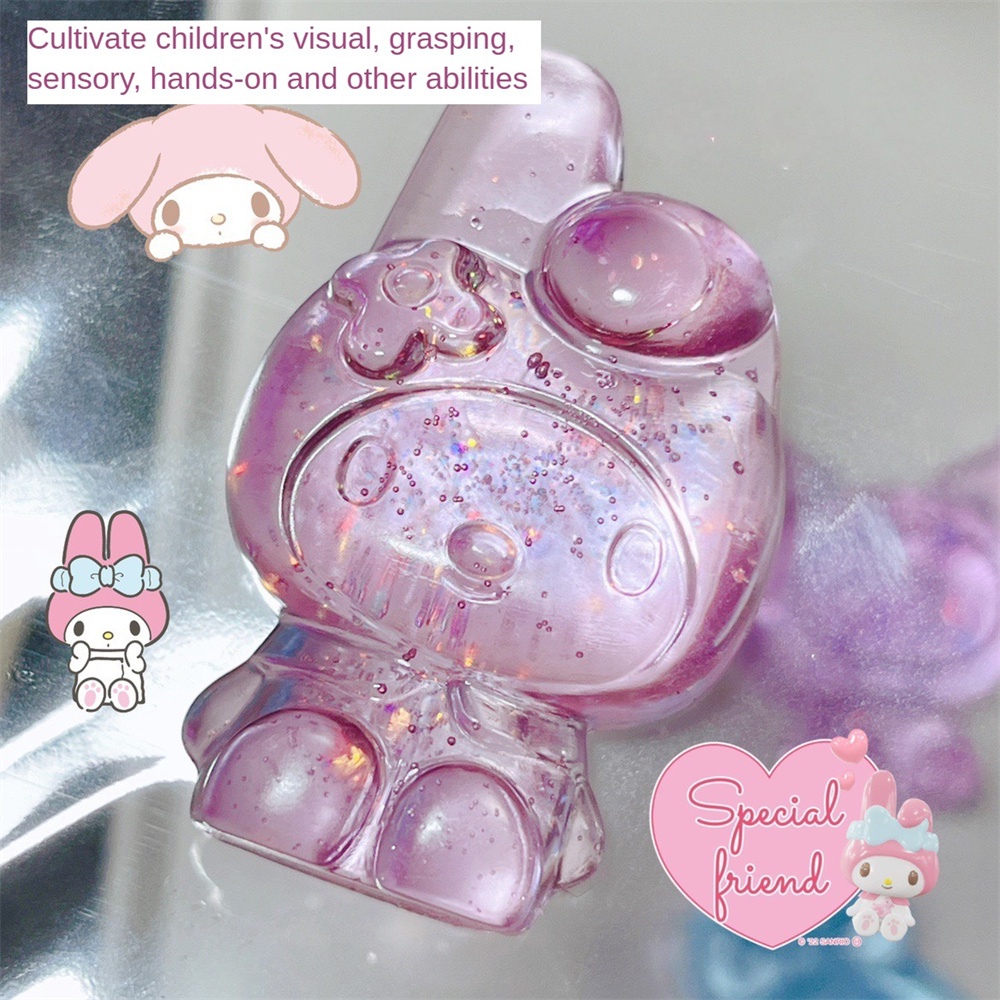 ღ Sanrio Pinch Jelly Wax Dekompresi Pegang Boneka Kawaii Kuromi My Melody Cinnamoroll Pinch Buatan Sendiri Mainan Untuk Anak-anak Hadiah Dekompresi Bersantai