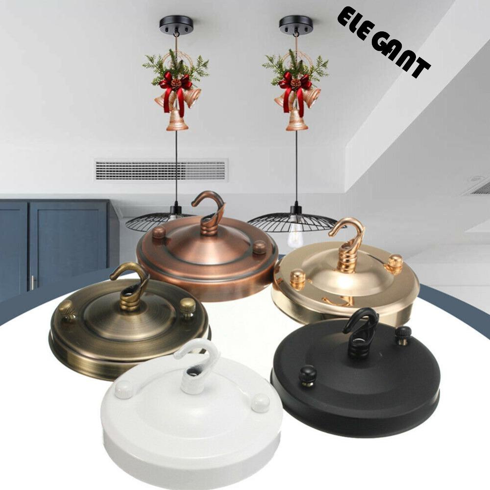 [Elegan] Bagian Lampu Antik Vintage Pendant Lamp Disc Base Lamp Base Hook Light Socket Ceiling Plate Holder