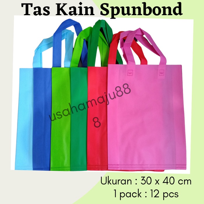 

[SC] Goodiebag / Spunbond / Tas Kain Handle 30x40 30 x 40 (12pcs)