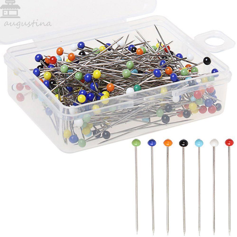 Agustina Dressmaking Pins DIY 38mm Stitch Manik Kaca Kepala Tetap Rajut Pin