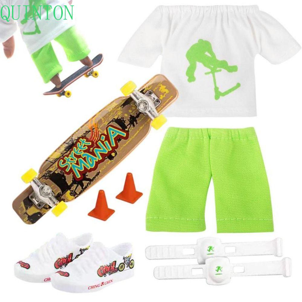 Quinton Mini Finger Scooter Set Untuk Anak Inovatif Anak Mini Skateboard Finger Scooter Tabletop Mainan Jari Pakaian Edukasi Skate Truck Model Skateboard