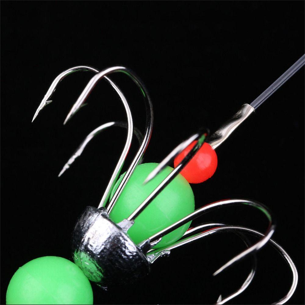 Lanfy String Hook Fishing Tackles Fluorescence Barbed Fishing Hooks Umpan Pancing Luminous Gurita Fishhook