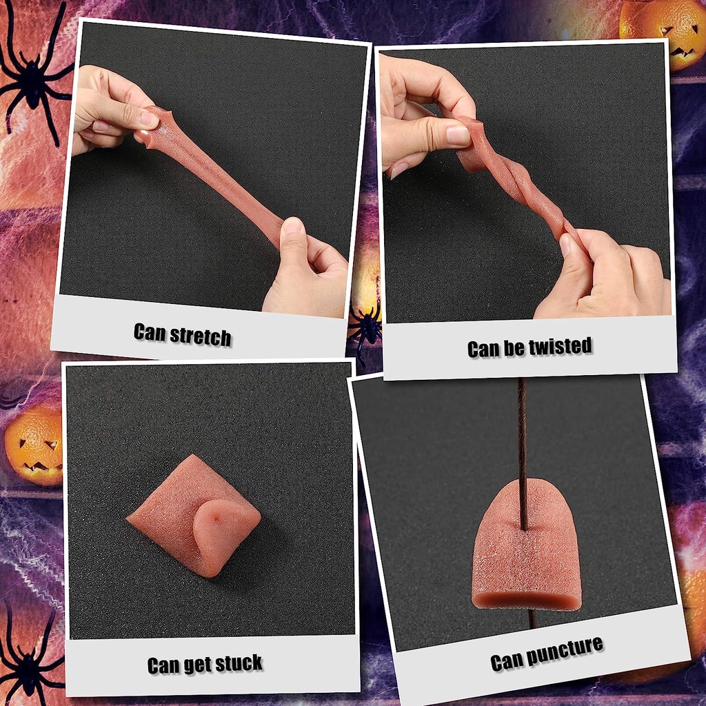 1pc Horrible Realistis Lidah Palsu Stretchable Lidah Menjalar Buatan Lidah Palsu Trik Sulap Alat Peraga Mop's Festival Mainan Halloween Pesta Nikmat