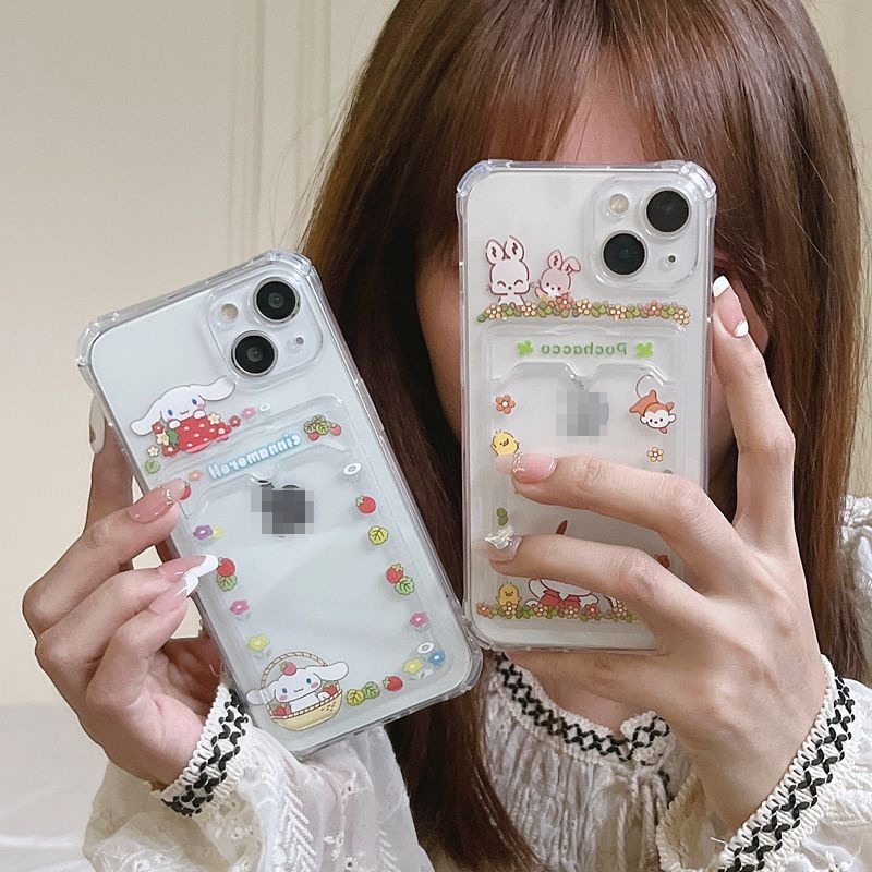 Card Case Cinnamoroll &amp; Pochacco Soft Case HP iP iPhone 14 13 12 11 Pro X XS XR Max 7 8 + Plus FTD Casing Apple