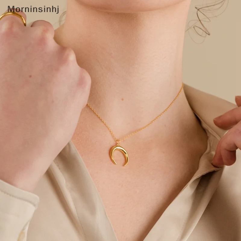 Mornin Boho Moon Pendant Necklace Wanita Warna Emas Link Rantai Kalung Liontin Choker Necklace Untuk Wanita Fashion Perhiasan id