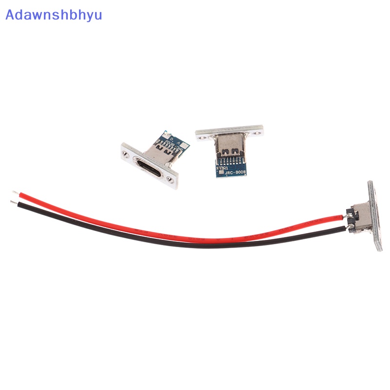 Adhyu USB Jack Type-C 2Pin 2P 4P Waterproof Strip Line Sambungan Solder Female Connector Jack Charging Port USB Tipe C Socket Connector ID