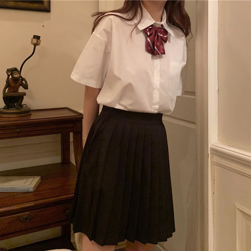 JK uniform pleated skirt women's mid length summer college style half body short skirt high school s