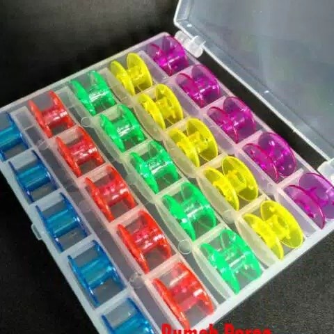 

Promo Terjangkau Bobbin Warna 1box (25pcs)