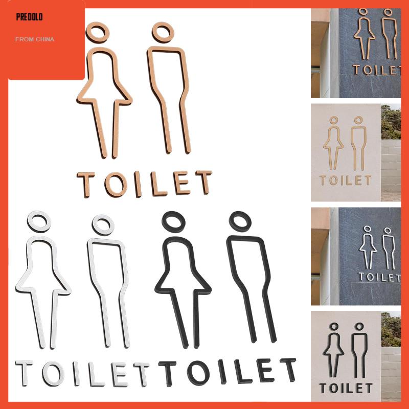 [Predolo] 2pcs Toilet Sign Nordic Dekorasi Hotel Kamar Mandi Toilet Tanpa Bor Signage Kamar Mandi