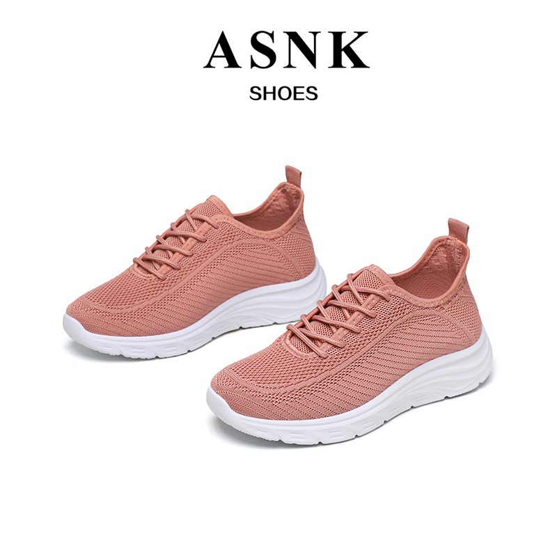 [GROSIR][COD] SEVEN_DAY SEPATU RAJUT TALI WANITA OLAHRAGA IMPORT CASUAL SHOES  A-6618 PINK