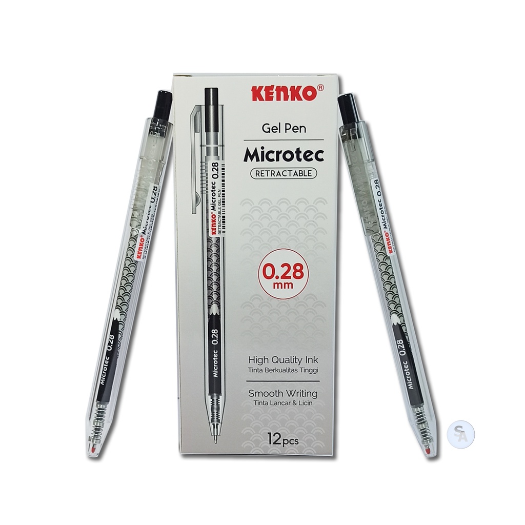 

KENKO - Pulpen Gel Pen Microtech 0.28 Retractable - Black - Lusin