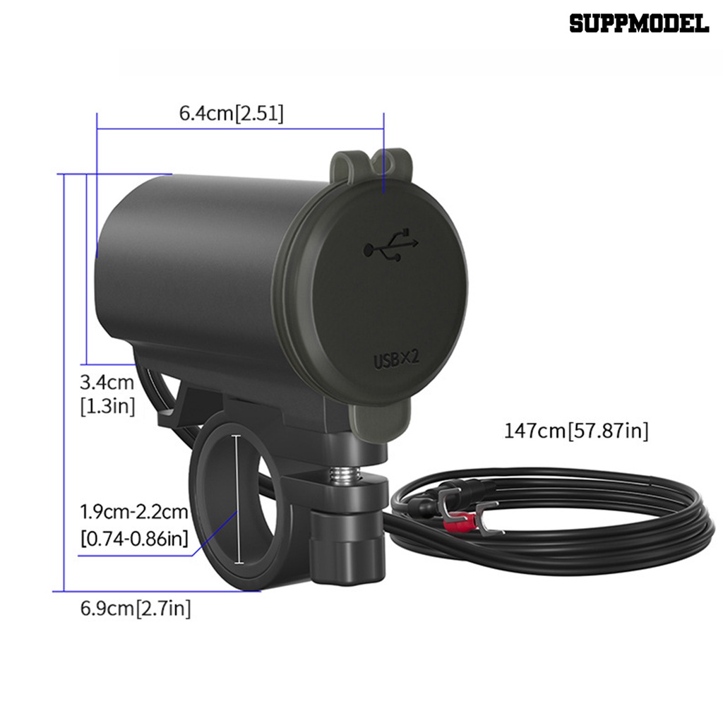 [SM]1 Set 3.1A Charger Motor Voltmeter Digital Display Fast Charging Motor Dual USB Phone Charger Aksesoris Moto
