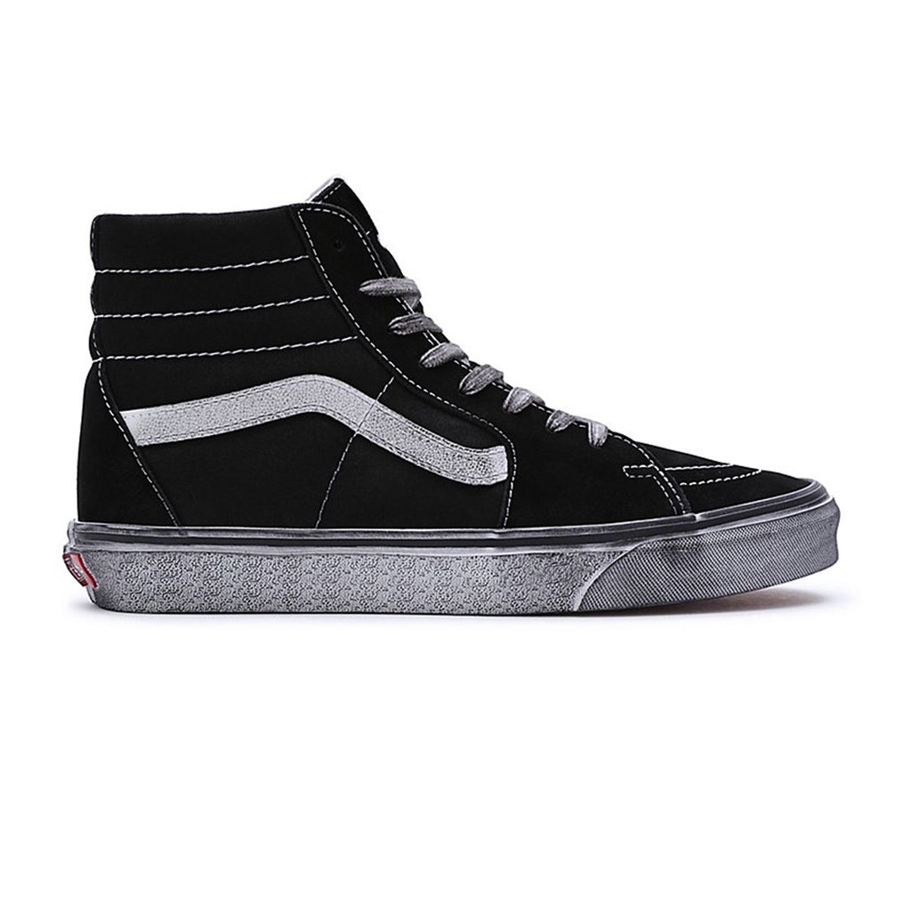 SEPATU VANS OFF THE WALL | SK8 HI STRESSED BLACK WHITE