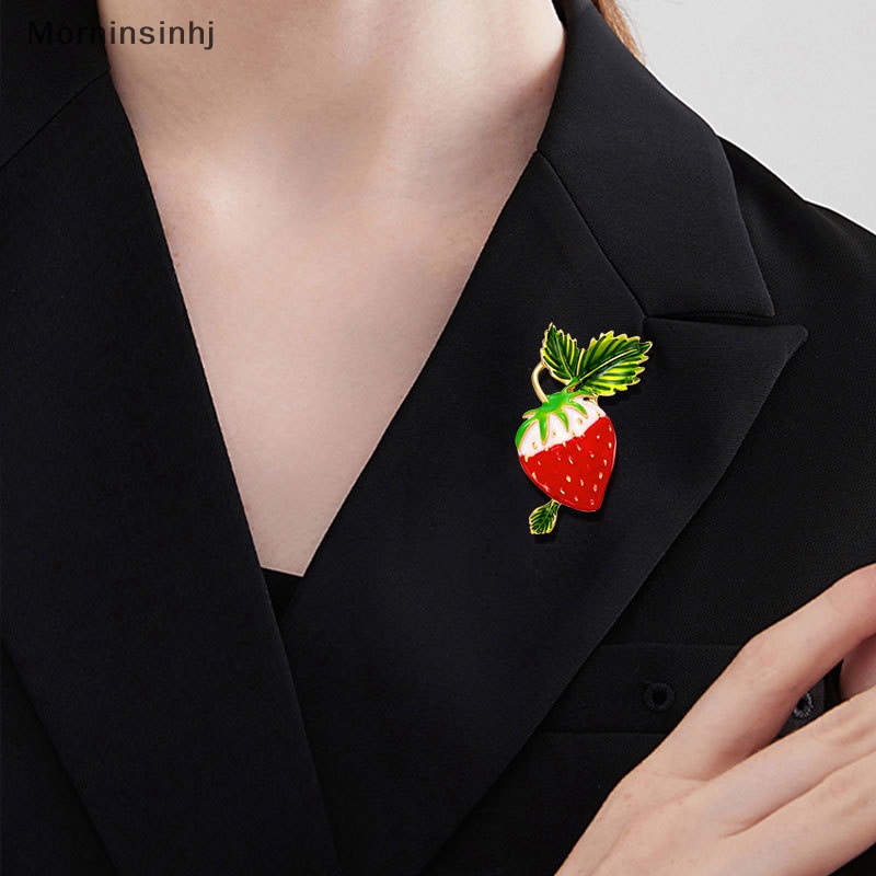 Mornin Indah Strawberry Bros Pin Desain Baru Enamel Buah Pesta Kantor Bros Pakaian Syal Klip Fashion Perhiasan Hadiah id