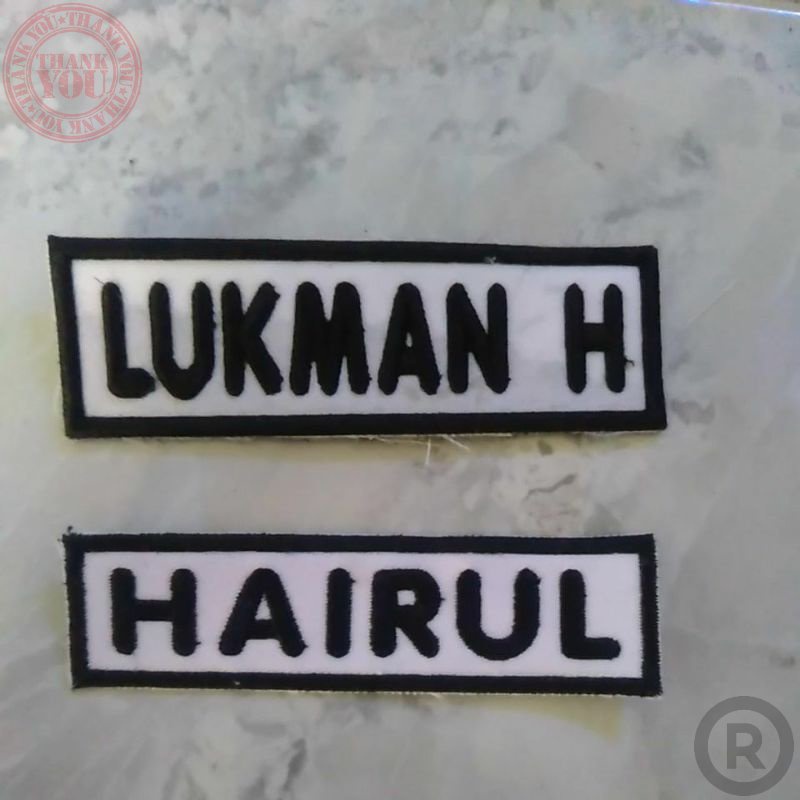Bordir BET NAMA SATPAM,LOGO BRI,KEWENANGAN,DAN GADA PRATAMA NON TIMBUL Terbaru Nama Dada Bordir Bord