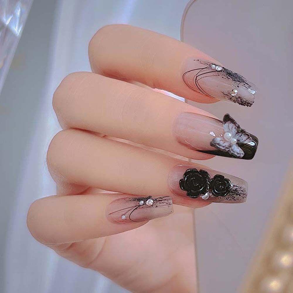 AUGUSTINA Agustina Dekorasi Kuku Gradual Hijau Jepang Halo Dyed Ink Gaya Manicure Nail Ornament Aksesoris Kuku Perhiasan Kuku Untuk Wanita