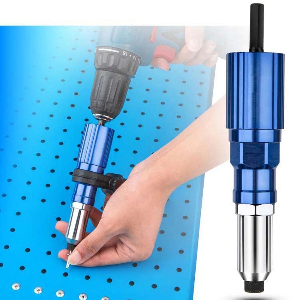 Populer Rivet Gun Adapter Kualitas Tinggi Power Alat Aksesoris Aluminium Casting Housing Electric Riveting Riveter Insert Tool Untuk Untuk Bor Cordless