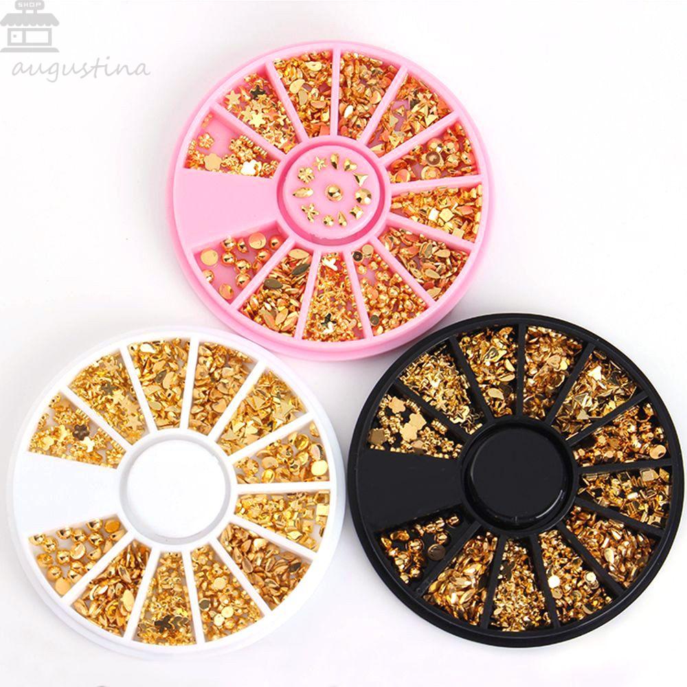 AUGUSTINA Agustina Nail Art 3d Slice Mixed Studs In Wheels DIY Dekorasi