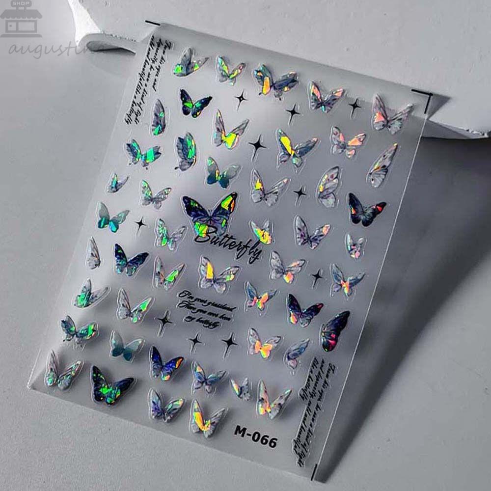 AUGUSTINA Agustina Bunga Stiker Kuku Wanita Bronzing Moon Manicure Aksesoris Bohemia Nail Stickers