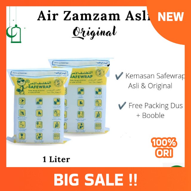 

Air Zamzam 1 Liter Safewrap Air Zamzam Terbaik di dunia Kemasan 1 Liter Air Suci Air Alkali Asli Madinah Al harramain