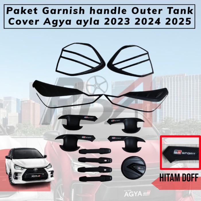 Paket Garnish Lengkap Outer Handle Tank Cover Agya Ayla GR Sport 2023