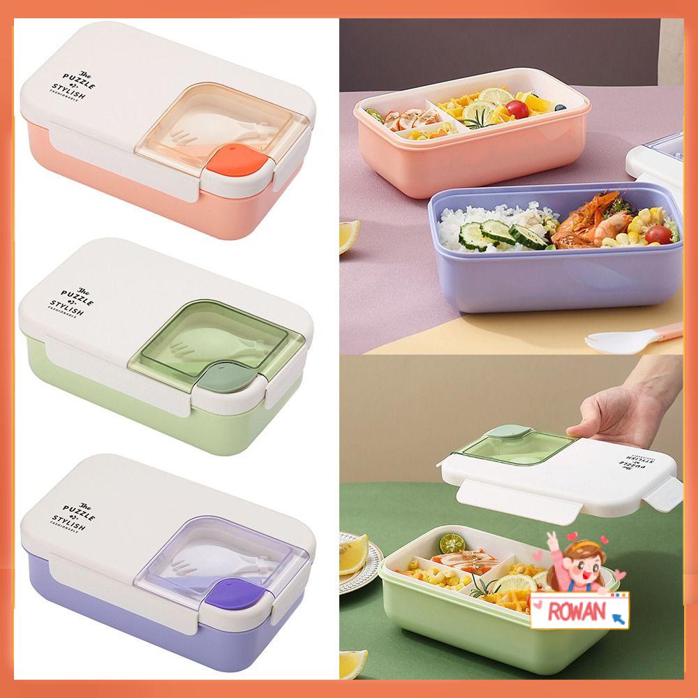 R-FLOWER Lunch Box Portable Untuk Pelajar Pekerja Kantor Dengan Sendok Wadah Makanan