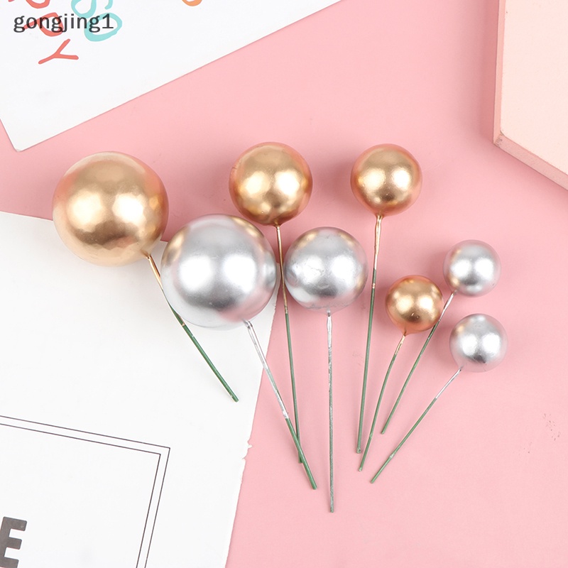 Ggg 20pcs Golden Ball Topper Kue Topper Cupcake Pesta Ulang Tahun Untuk Dekorasi Kue ID