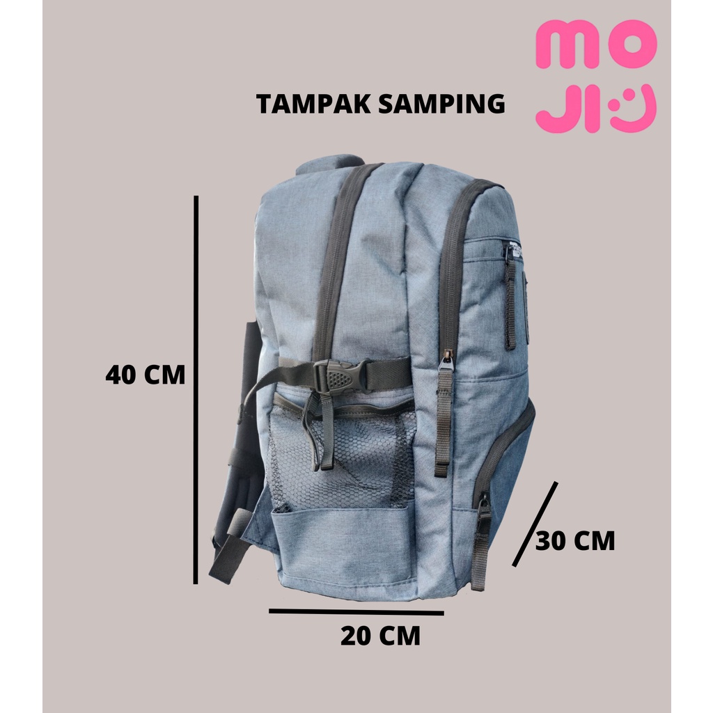 Tas Ransel Pria Bahan Polyester Backpack Sekolah - Navy