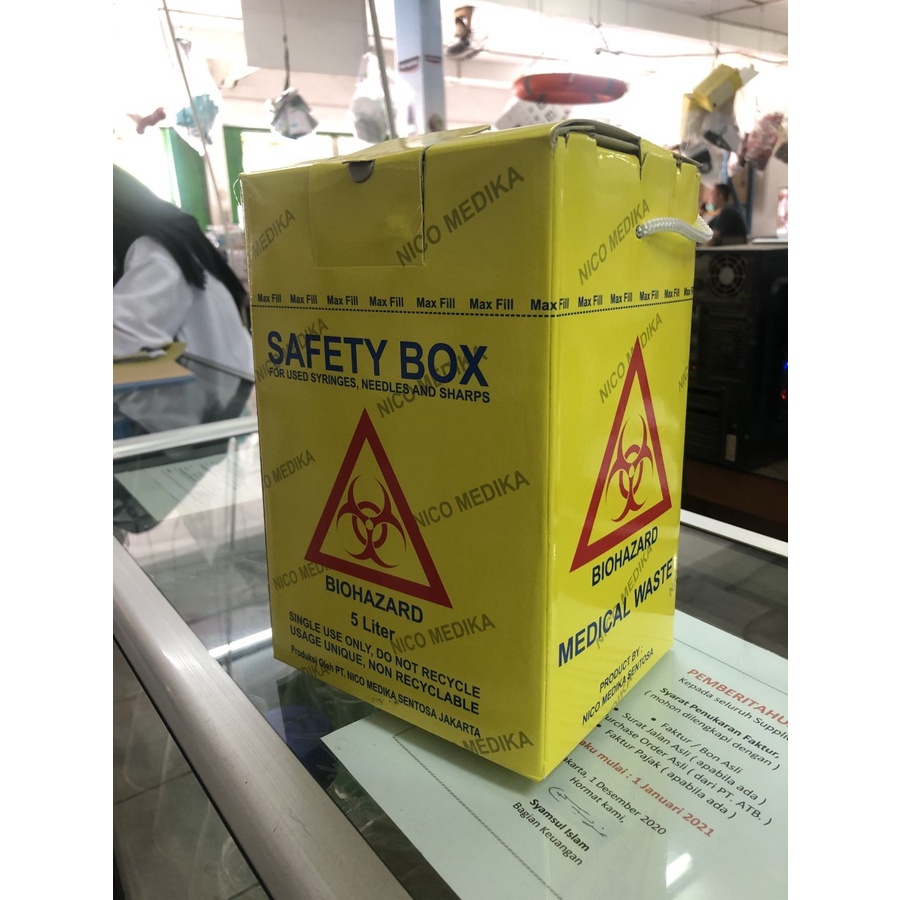 Safety Box Medis 5 8 12.5 Liter / Tempat Sampah Medis - 5 Liter