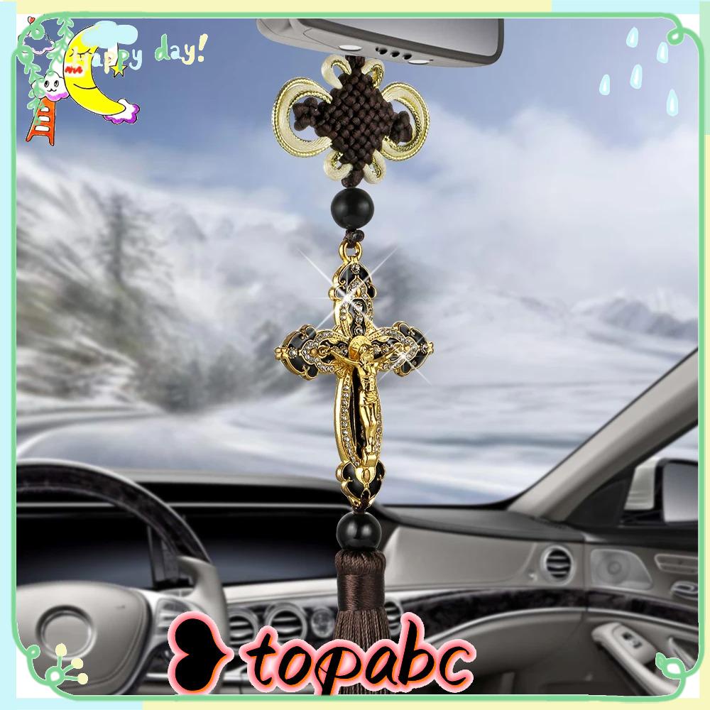 TOP Liontin Mobil Cross Spion Patung Yesus Aksesoris Mobil