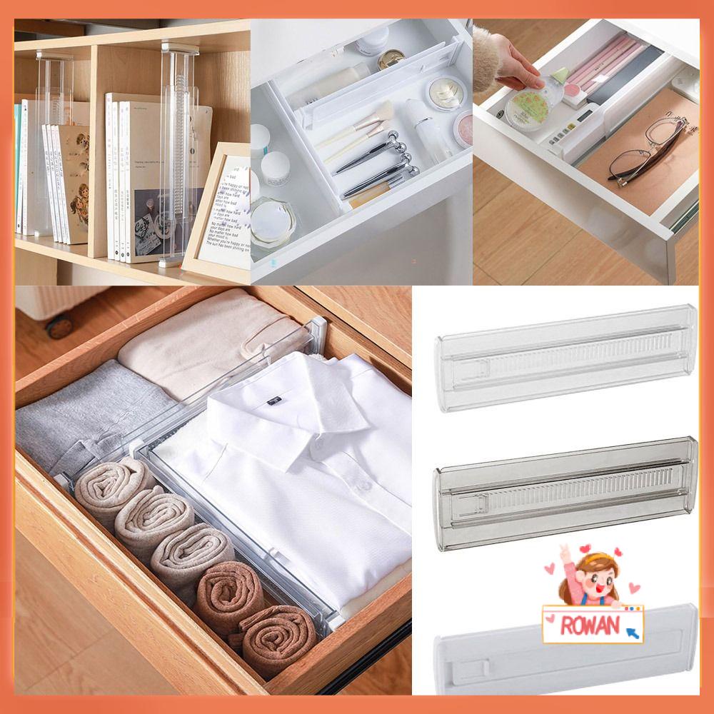 R-FLOWER Sekat Laci Adjustable Rumah Tangga Dapur Drawer Organizer Pakaian Dalam Pemisah Kaus Kaki Penyimpanan Pemisah Papan Kriting