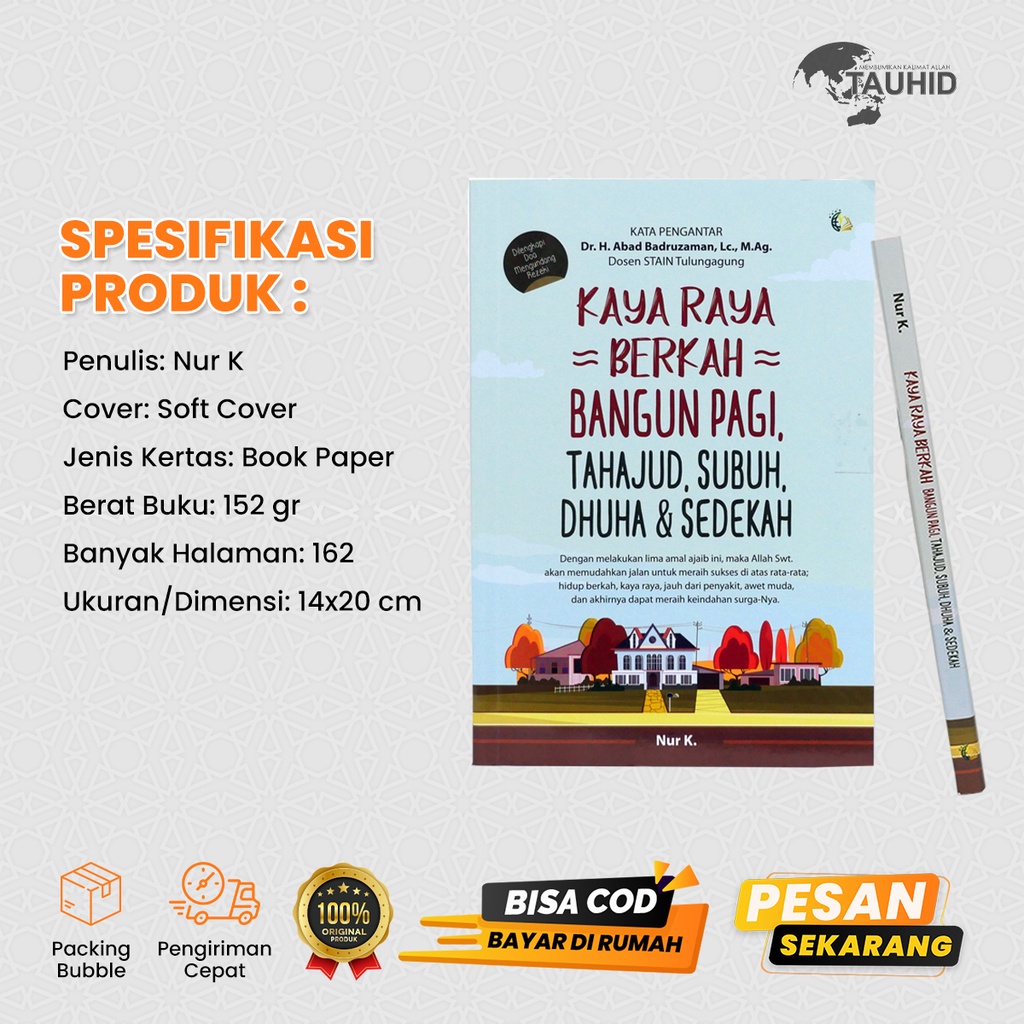 Kaya Raya Berkah Bangun Pagi Tahajud Subuh Duha &amp; Sedekah – Buku Agama Islam Buku Motivasi Islam Original Soft Cover Buku Motivasi Islami Best Seller Buku Bacaan Amal Ajaib Bangun Pagi Sholat Tahajud Subuh Duha Sedekah Dan Rejeki Berkah