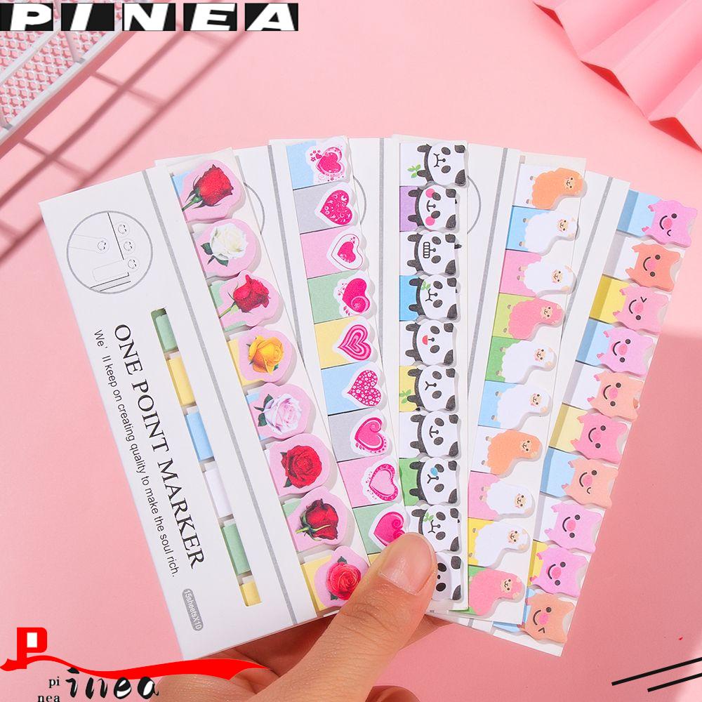 PINEAPPLE Nanas 150pcs Memo Pad Perekat Diri Kreatif Alat Tulis Klasifikasi Label Kucing Multi-Fungsi Sticky Notes