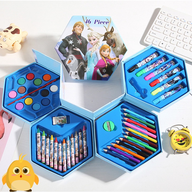 

SHENAR GROSIR - EDISI Disney Crayon Set Isi 46 Pensil Warna Spidol Cat Air Alat Lukis Mewarnai