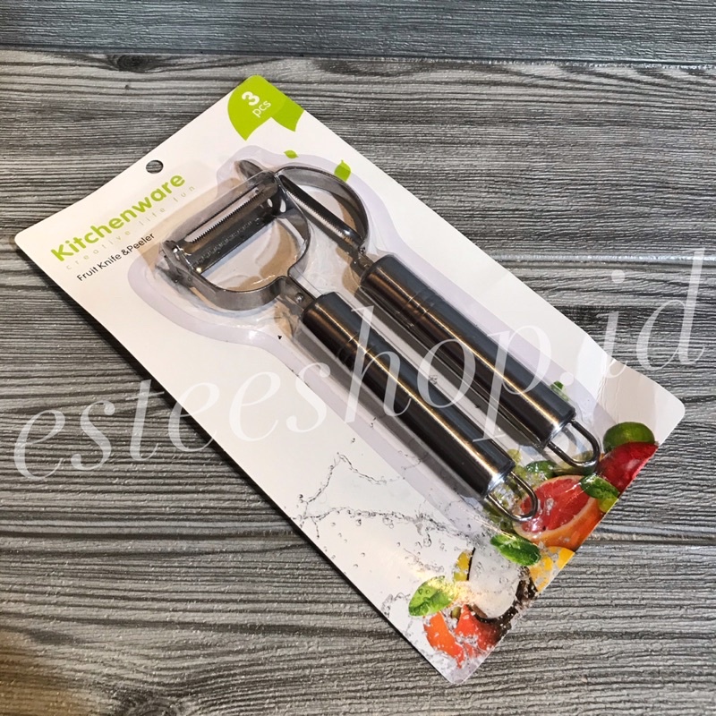 Set 2pcs Peeler Pisau Alat Pengupas Kulit Buah Sayur Stainless Steel istanaonlineku