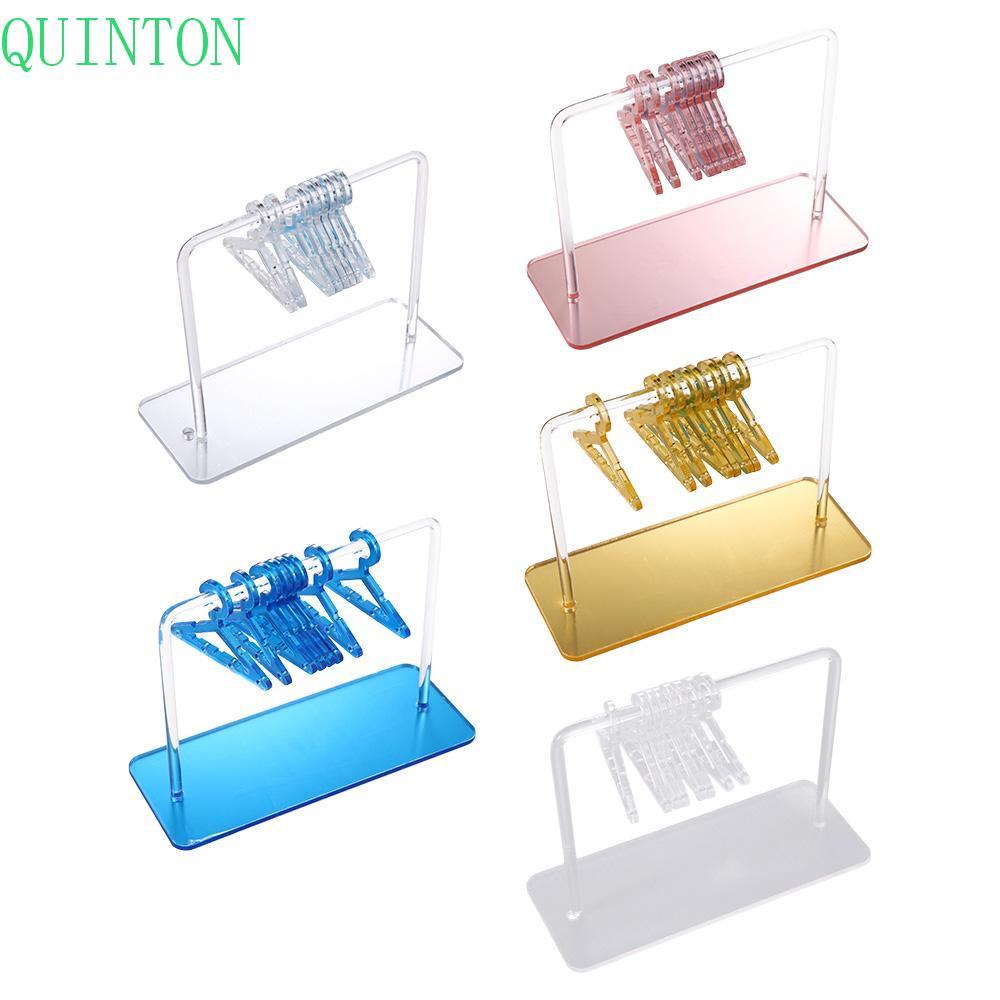 QUINTON Display Anting Berdiri Mini Transparan Multi-Warna Kalung Hadiah Liontin Desktop Decor Penyimpanan Closet Coat-hanger Shape Earring Rack Holder