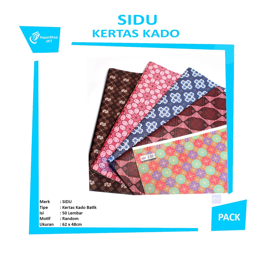 

SIDU - Kertas Kado Batik Perset isi 50lembar - Pack