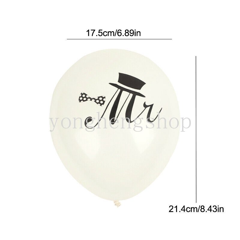 10pcs/set Mr &amp; Mrs Balon Latex Anniversary Engagement Party Wedding Dekorasi Lamaran Balon Bride Groom Properti Foto