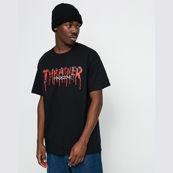 Thrasherr Blood Drip Black Tee