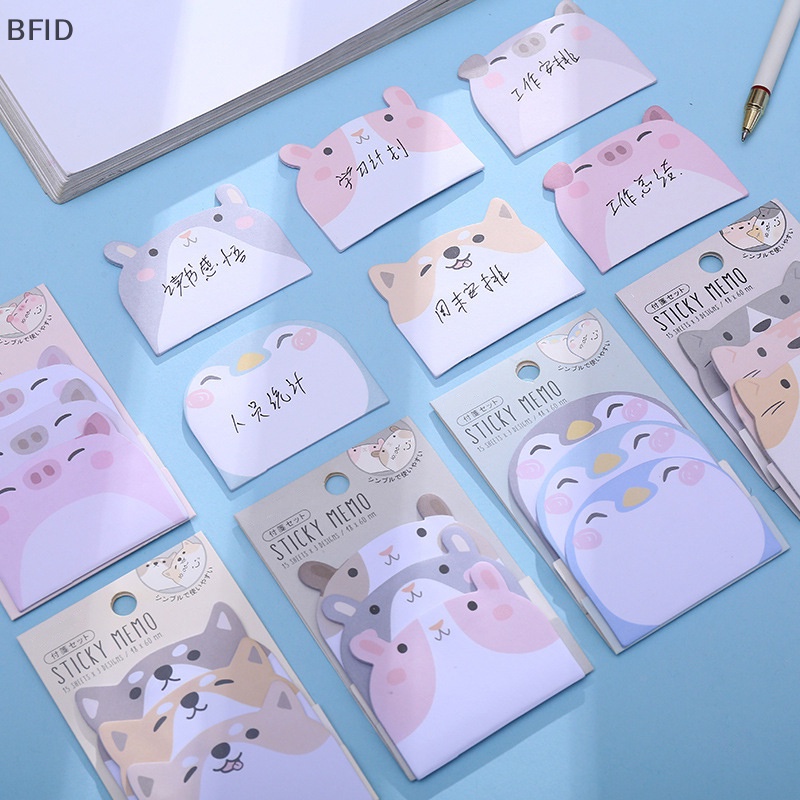 [BFID] 1set Kartun Kawaii Animals Party 3lapis Sticky Notes Memo Pad To Do List Planner Stiker Notepad Dekorasi Kantor Alat Tulis [ID]