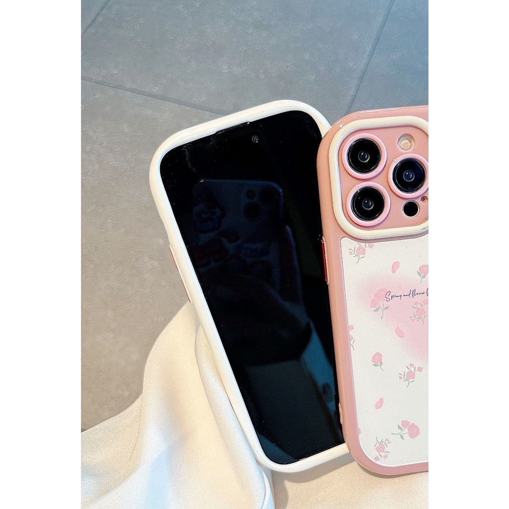 IPHONE Casing Ponsel Desain Bunga Fragmentasi Kecil Spring Pink Kompatibel Dengan Iphone12 13 14 11 Pro Max X Xs Max Xr Gfdcv