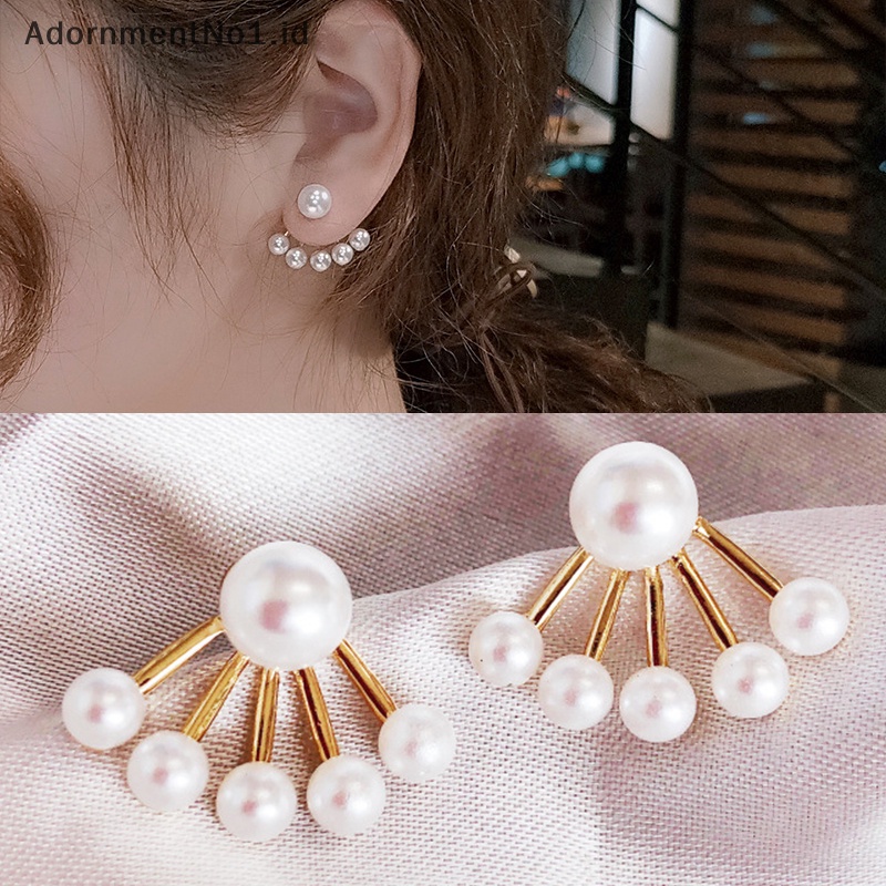 [AdornmentNo1] Kristal mutiara bunga Drop anting untuk wanita Fashion perhiasan berlian imitasi anting hadiah