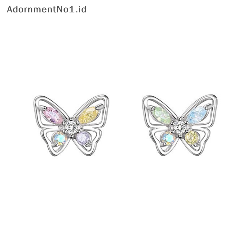 [AdornmentNo1] Zirkon telinga tulang kuku Glossy Butterfly Spiral Stud Earrings untuk wanita gadis pesta pernikahan baru perhiasan hadiah