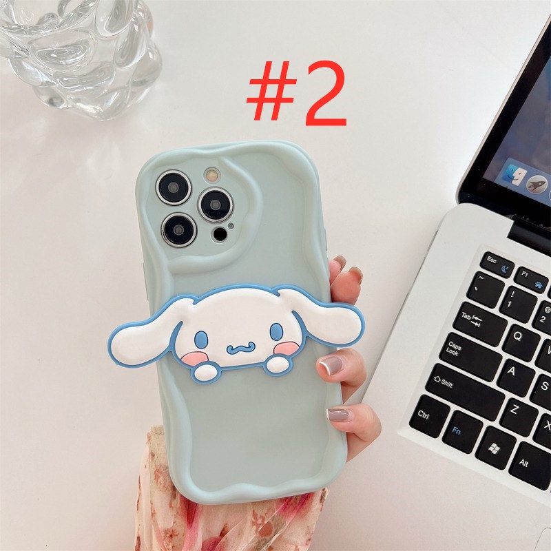 Macaron Yellow Wave Cinnamoroll Soft Silicon Case HP iP iPhone 6 6S 7 8 14 + Plus SE 2020 2022 X XS XR 11 12 13 Pro Max Girl Woman Casing