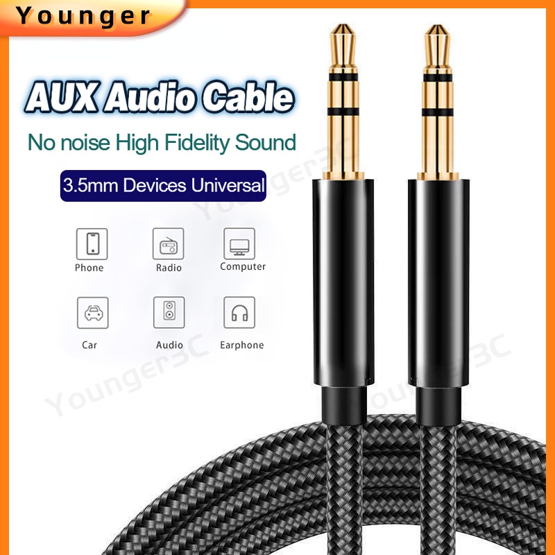 3.5mm Aux Audio Kabel 1/2/3 Meter Male To Male Speaker untuk Kabel Headphone Audio HP Audio Mp3