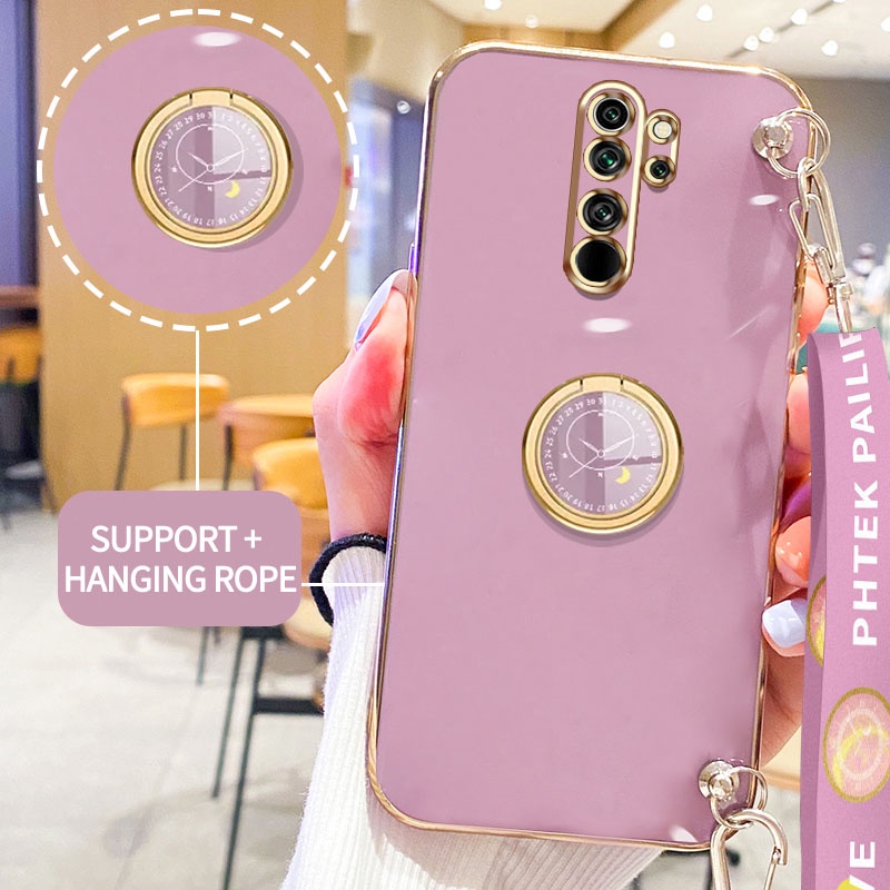 Gloden tree Phone Case Untuk Xiaomi Redmi Note 8pro Redmi 9 Prime Xiaomi POCO M2 Original Casing Dengan Watch Standand Lanyard