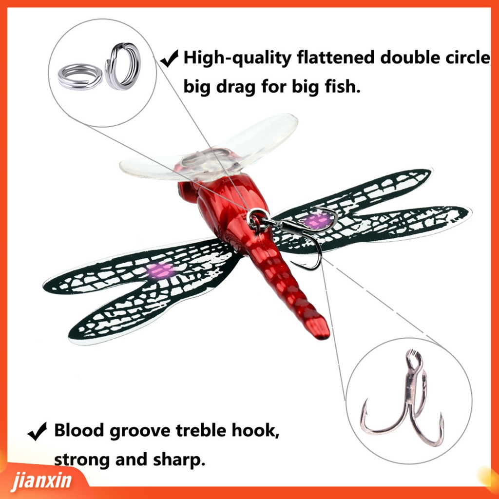 (In Stock) 7.5cm /6.2g Dragonfly Umpan Pancing Buatan Permukaan Air Lalat Merangkak Umpan Bionic Untuk Angling