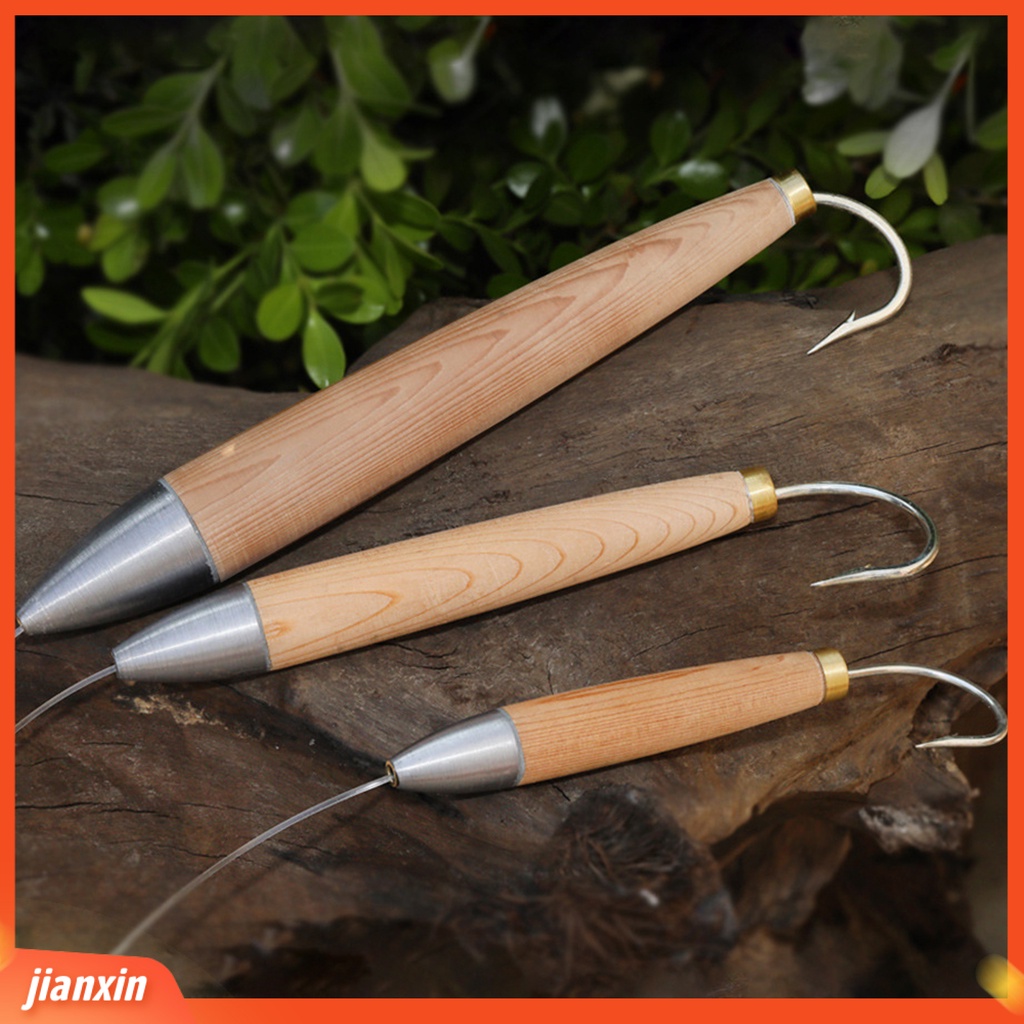 (Stok Tersedia) Spesifikasi Berbeda Kail Jigging Tajam Dengan Garis Umpan Kayu Pancing Jigging Hook Alat Pancing