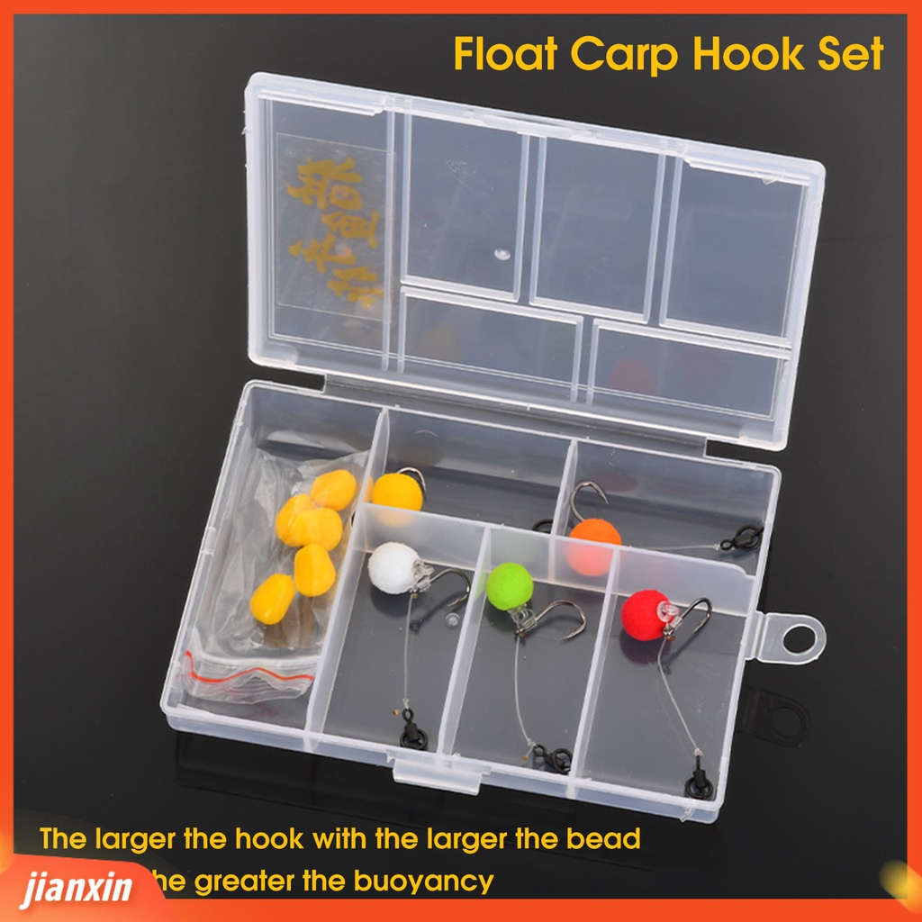 (In Stock) 1set Pelampung Rig Pancing Daya Apung Yang Bagus Tahan Karat Pelampung Rig Pancing Bahan Metal Fish Assist Hook Dengan Kotak Penyimpanan Perlengkapan Memancing